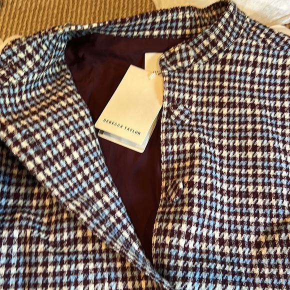 NWT REBECCA TAYLOR techy houndstooth wool blend jacket size L msrp $525 - Picture 12 of 15